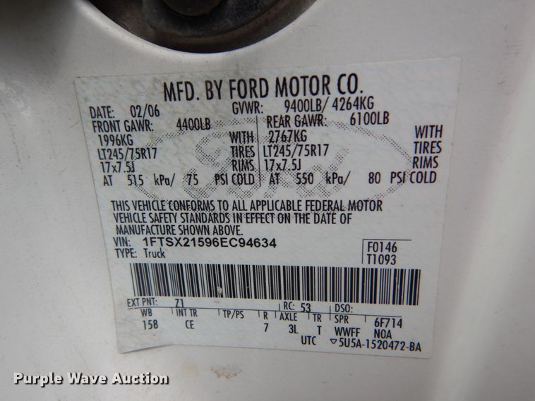 image for item DH5154 2006 Ford F250 Super Duty XL  SuperCab pickup truck