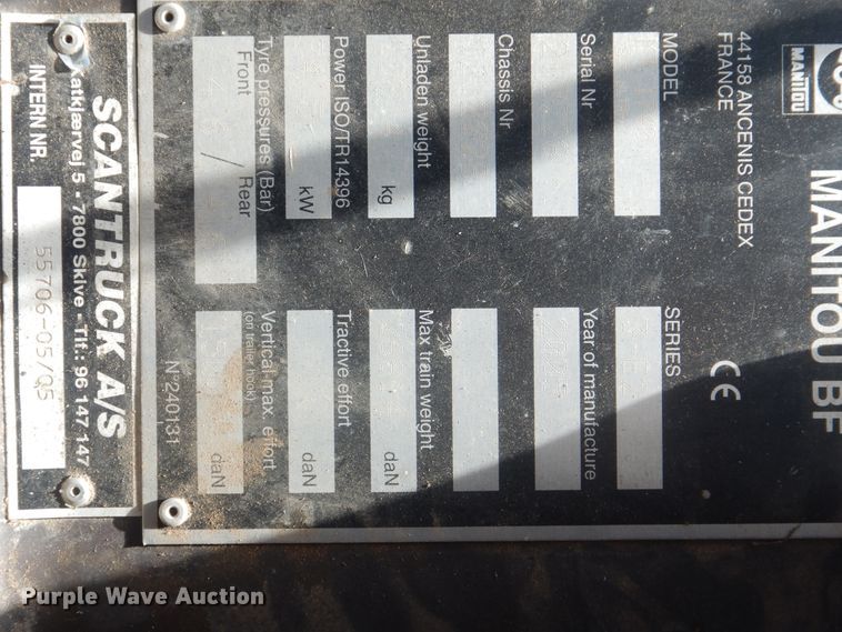 image for item DI0285 2005 Manitou MT1740SLT  telehandler