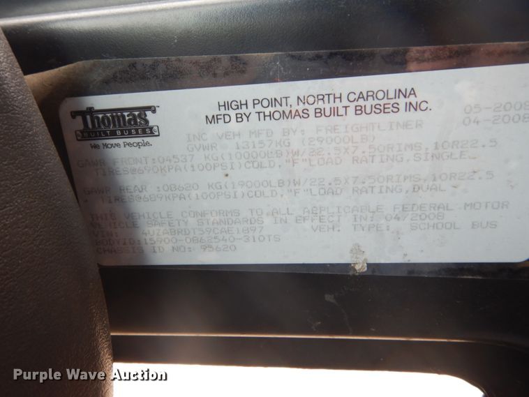 image for item FK9303 2009 Freightliner Thomas Built  school bus