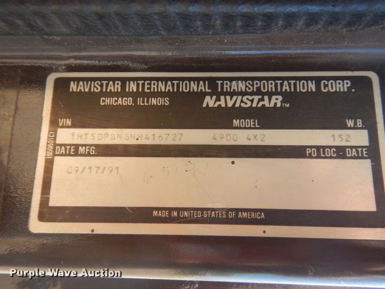 image for item FK9425 1992 International 4900  dump truck