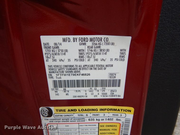image for item GV9129 2014 Ford F150 XLT  SuperCrew pickup truck