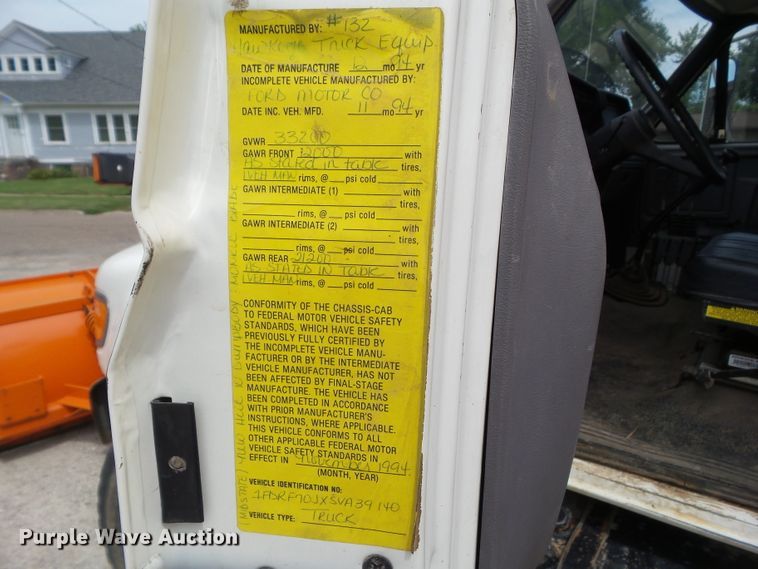 image for item GX9156 1995 Ford F700  dump truck