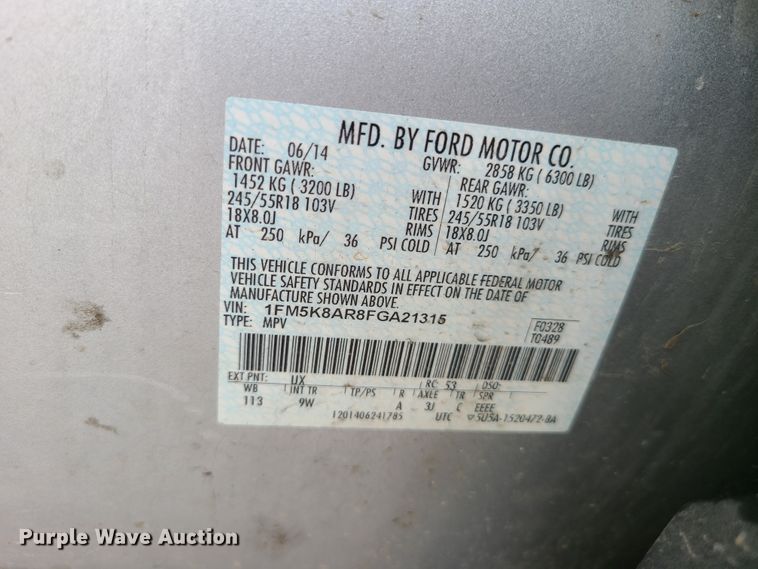 image for item GX9316 2015 Ford Explorer Police Interceptor  SUV