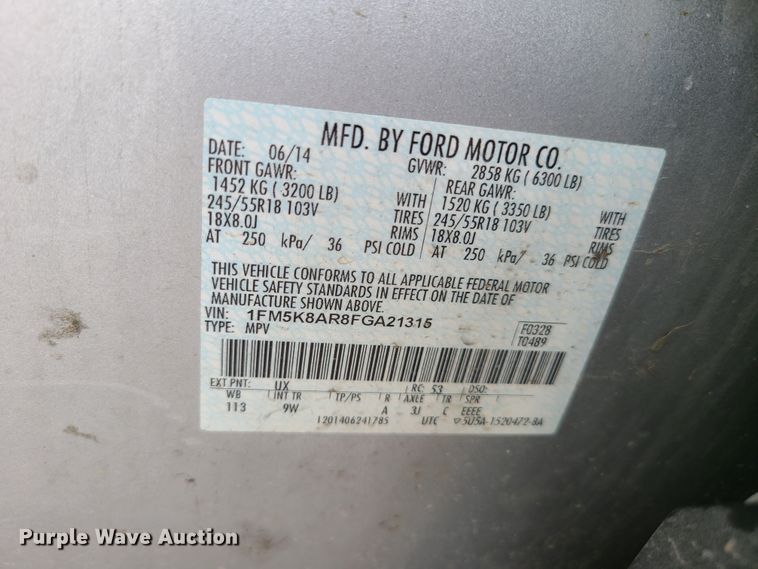 image for item GX9316 2015 Ford Explorer Police Interceptor  SUV