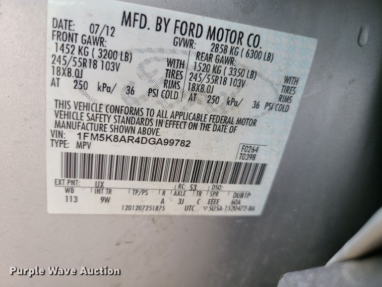 image for item GX9317 2013 Ford Explorer Police Interceptor  SUV