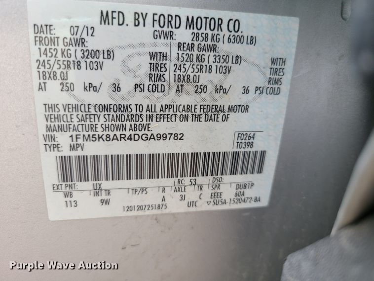 image for item GX9317 2013 Ford Explorer Police Interceptor  SUV