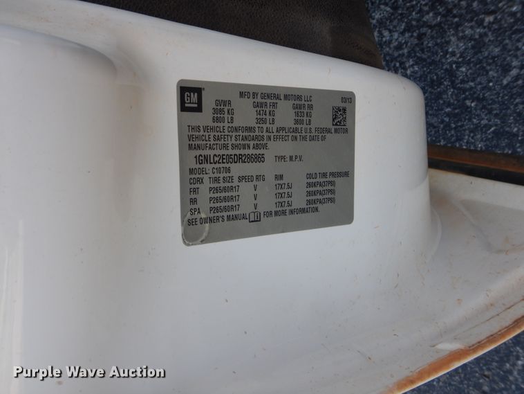 image for item HB9313 2013 Chevrolet Tahoe Police  SUV