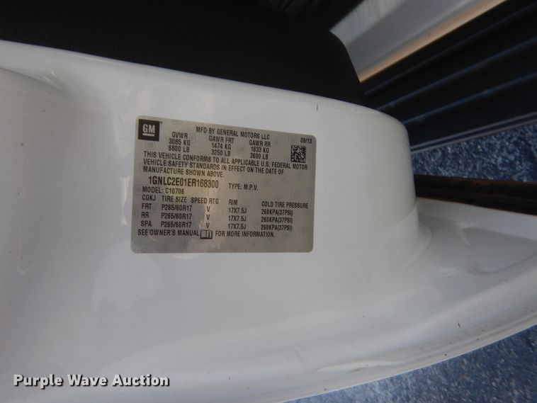 image for item HB9314 2014 Chevrolet Tahoe Police  SUV