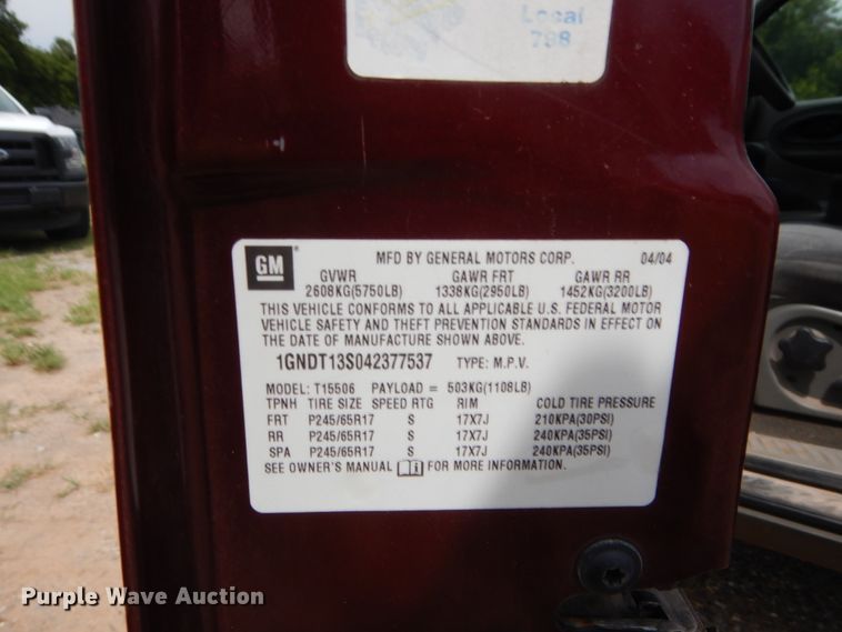 image for item HB9321 2004 Chevrolet TrailBlazer  SUV