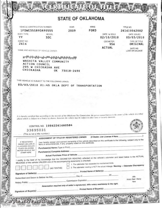 image for item HB9346 2009 Ford E350 Super Duty  shuttle bus