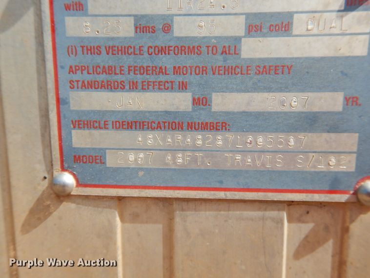 image for item HO9823 2007 Travis walking floor trailer