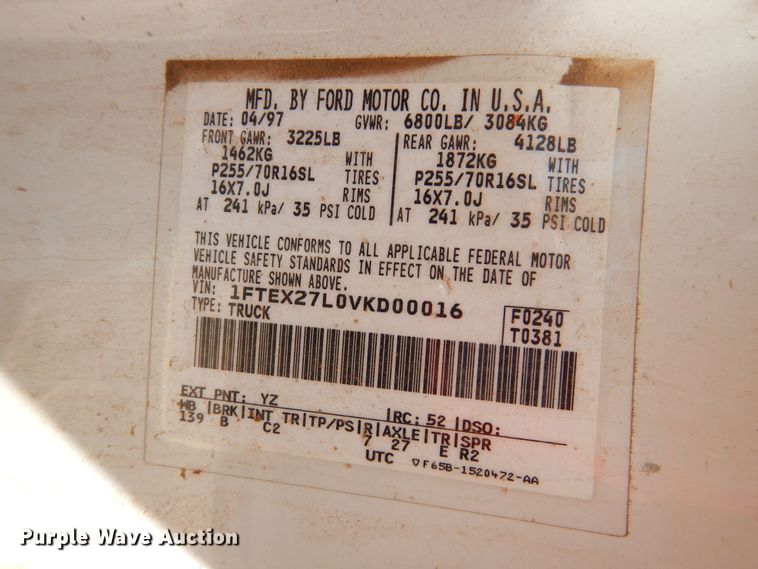 image for item HO9866 1997 Ford F250  SuperCab pickup truck