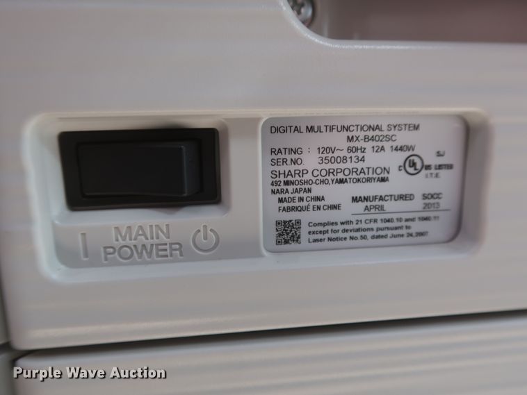 image for item HT9501 2013 Sharp MX-B402SC digital multi-fuctional system