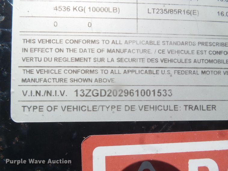 image for item DD0397 2006 Parker Trailer dump trailer