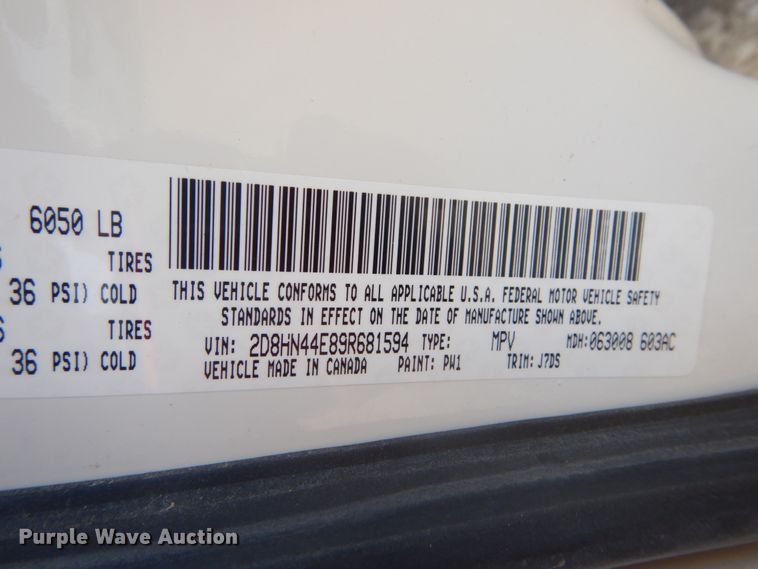 image for item DH5157 2009 Dodge Grand Caravan  handicap accessible van