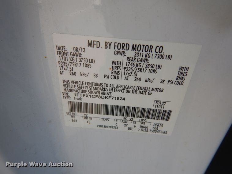 image for item DJ4310 2013 Ford F150  SuperCab pickup truck