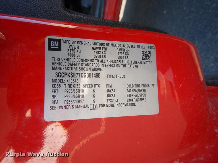 image for item DJ4335 2013 Chevrolet Silverado 1500  Crew Cab pickup truck