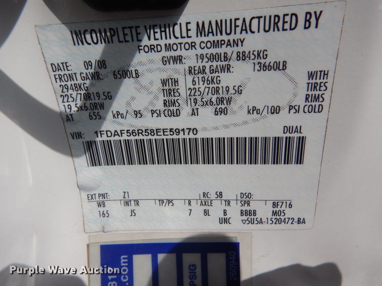 image for item FT9025 2008 Ford F550 Super Duty  truck cab and chassis