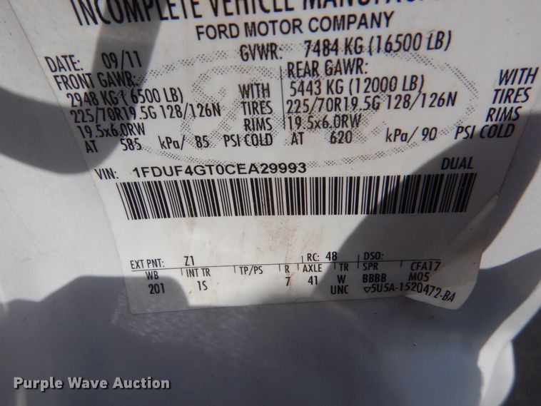 image for item FT9026 2012 Ford F450 Super Duty  box truck