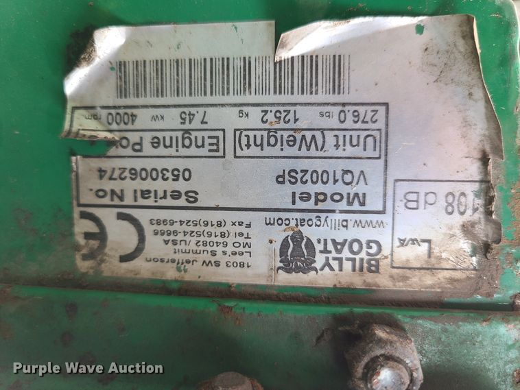 image for item GO9312 Billy Goat VQ1002SP leaf vacuum