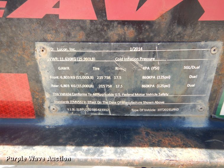 image for item GV9174 2014 Lucon equipment trailer