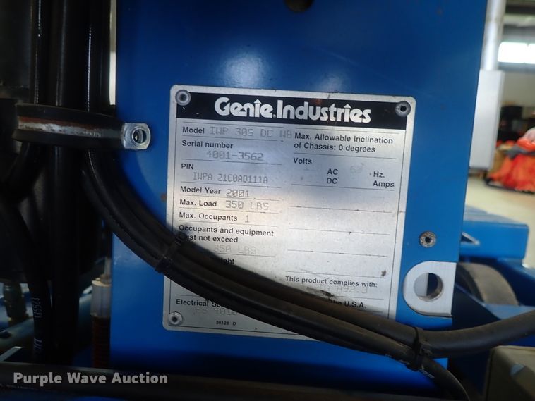 image for item GV9598 2001 Genie IWP-30S  vertical lift