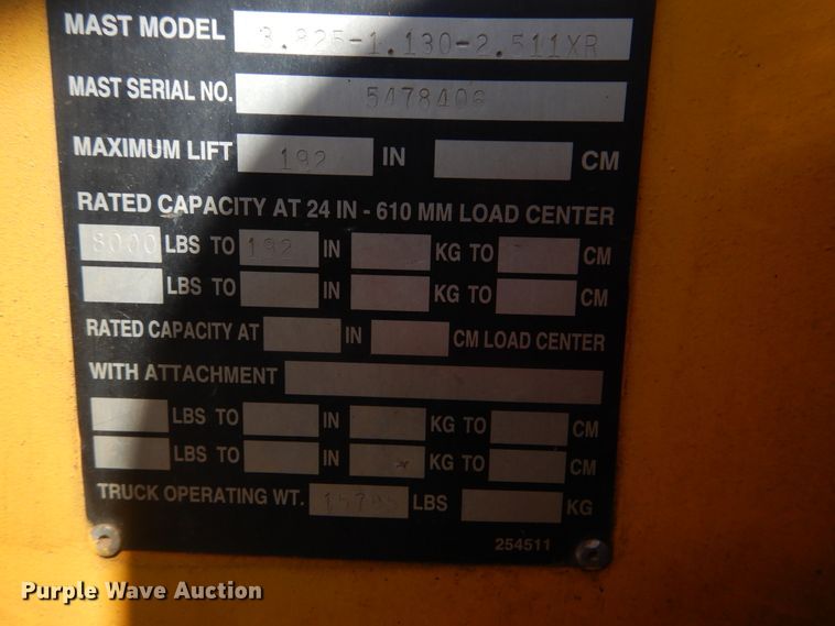 image for item HJ9859 Sellick S80  forklift