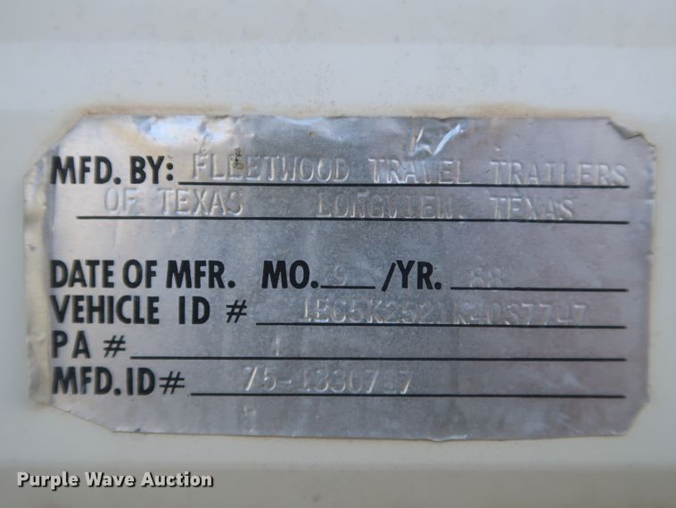 image for item HT9648 1989 Fleetwood Prowler  camper