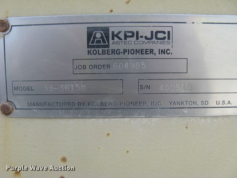 image for item DC1426 2009 Kolberg 33-36150 Super Stacker stacking conveyor