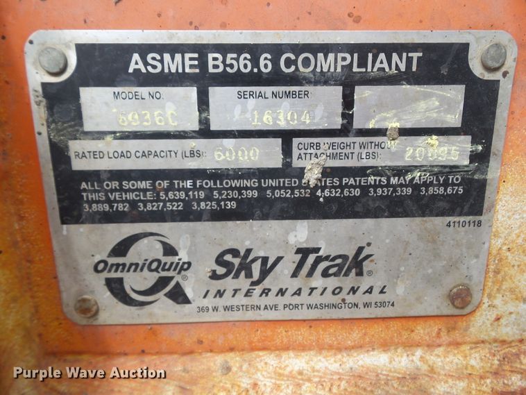 image for item DF0858 SkyTrak 6036C  telehandler