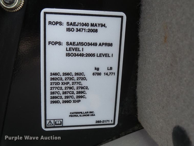 image for item DF0867 2013 Caterpillar 299D  tracked skid steer loader