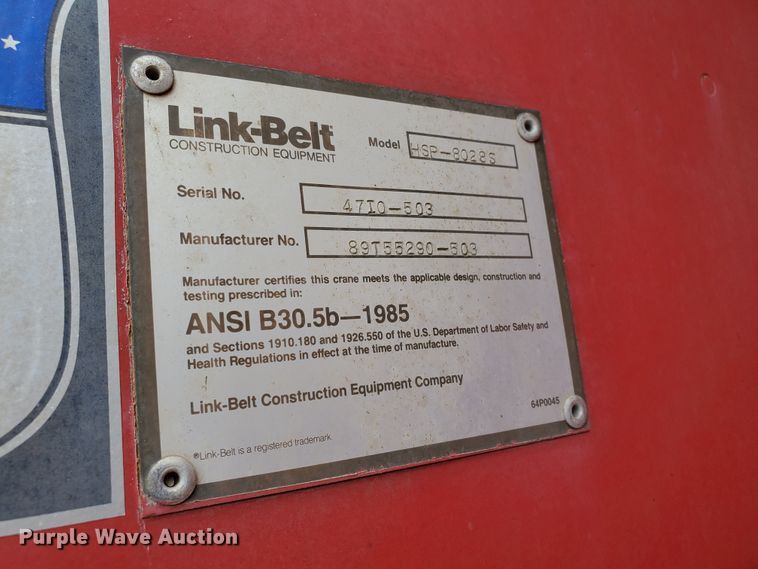image for item DF7522 1998 Link Belt HSP-8028S  crane