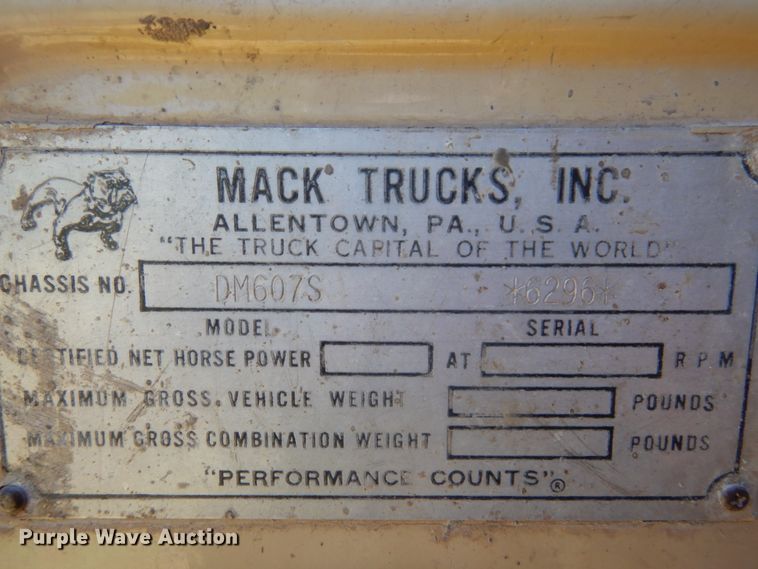 image for item DH5147 1970 Mack DM-607S  dump truck