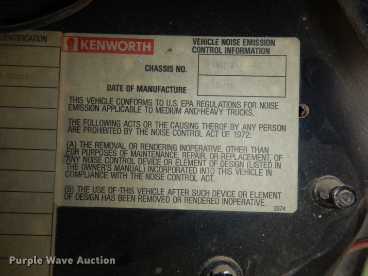 image for item DH6570 1996 Kenworth W900B  semi truck