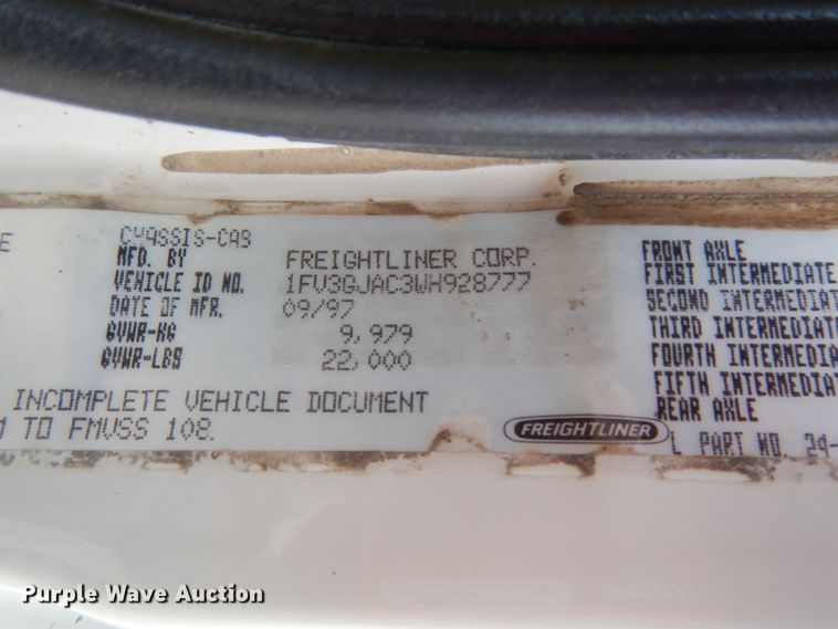 image for item DH6571 1998 Freightliner FL60  utility truck with crane