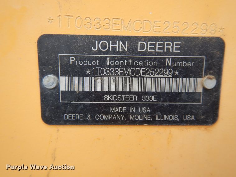 image for item DJ3486 2014 John Deere 333E  tracked skid steer loader