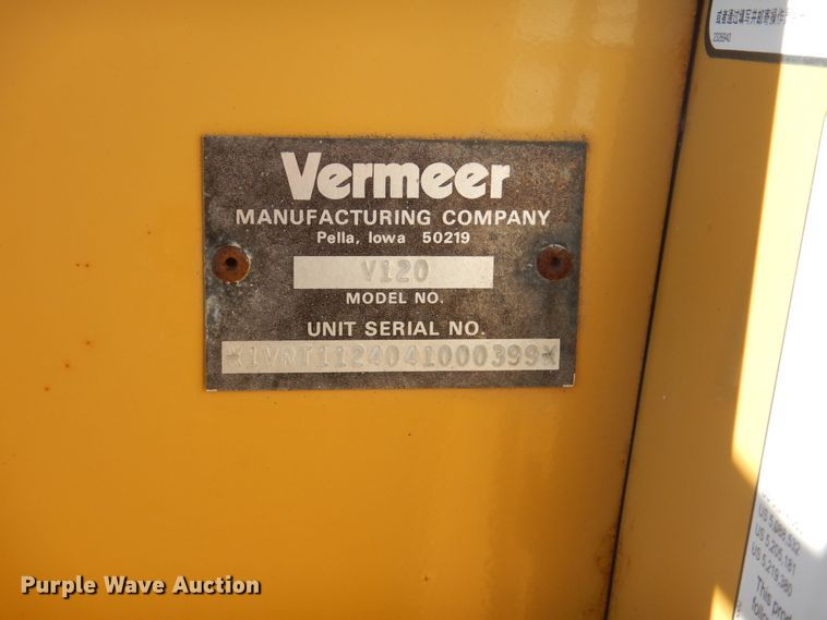 image for item FK9410 2004 Vermeer V120  trencher