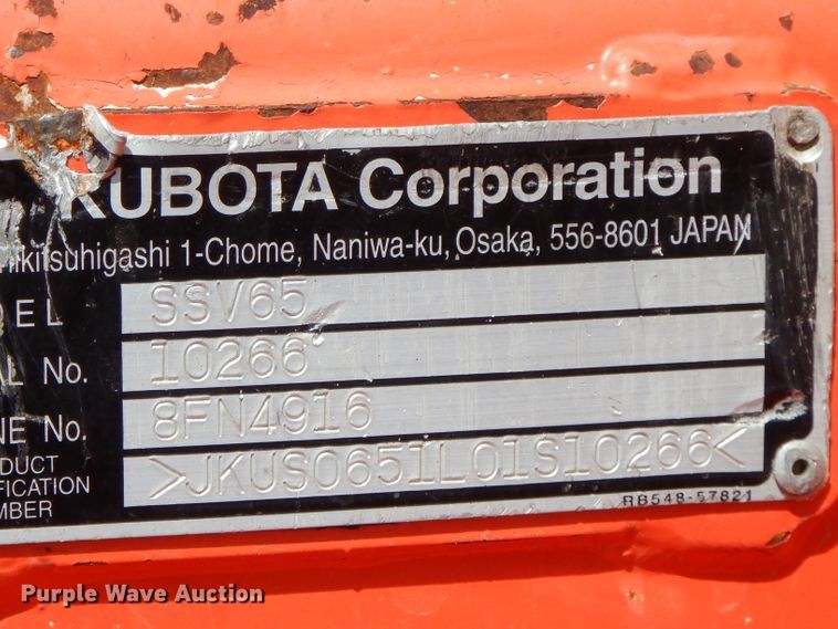 image for item FN9326 2015 Kubota SSV65  skid steer loader