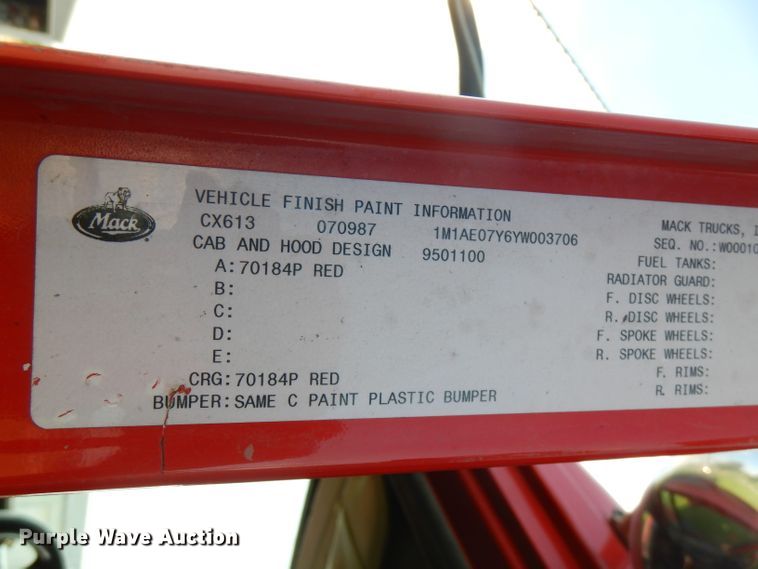 image for item FN9332 2000 Mack Vision 460  dump truck