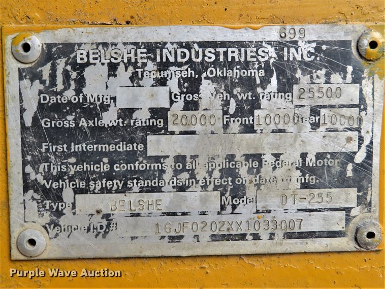 image for item GI9182 1999 Belshe DT255 equipment trailer