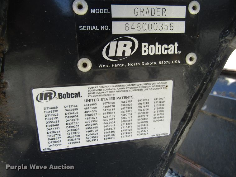 image for item GQ9074 Bobcat Grader skid steer grader