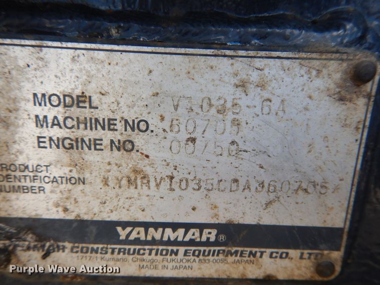 image for item GV9178 2013 Yanmar VIO35-6A  mini excavator