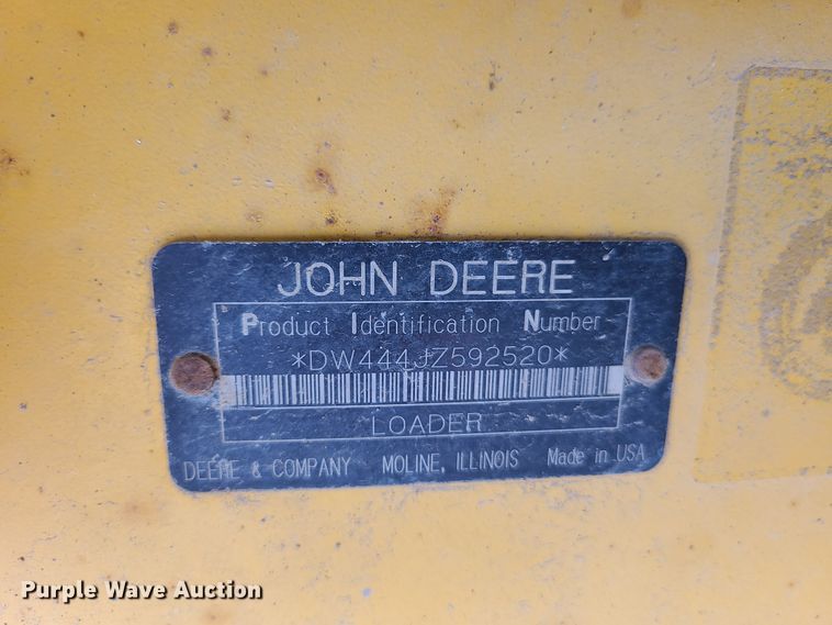 image for item GX9295 2004 John Deere 444J  wheel loader