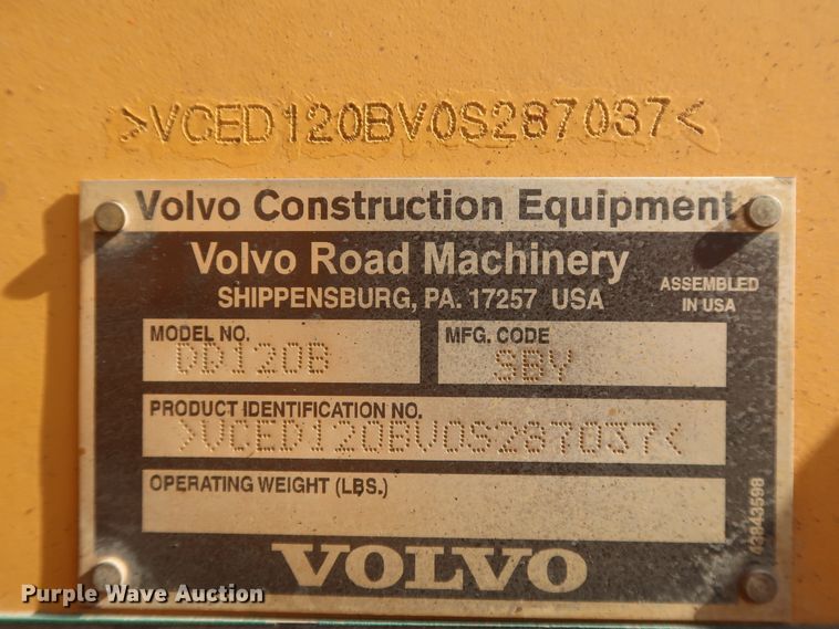 image for item HT9657 2014 Volvo DD120B  double drum vibratory roller