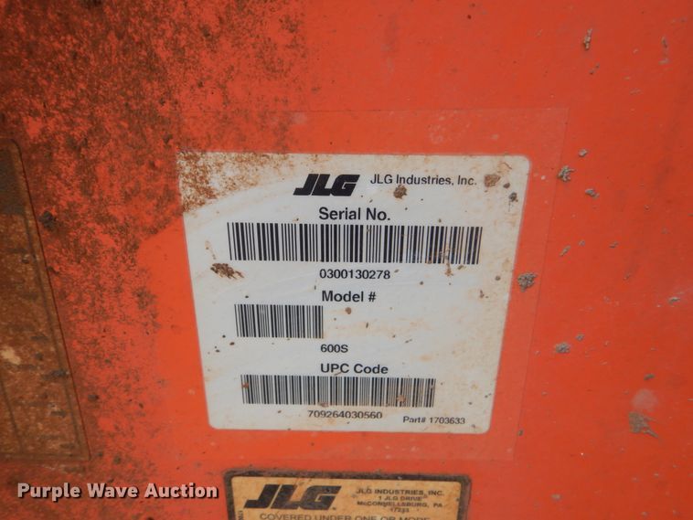 image for item DI0295 2008 JLG 600S  boom lift