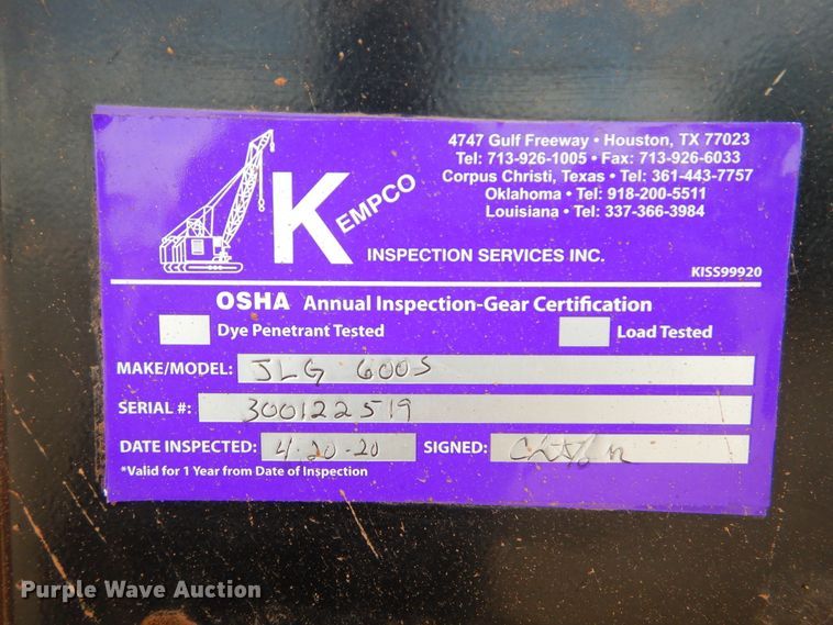 image for item DI0298 2008 JLG 600S  boom lift