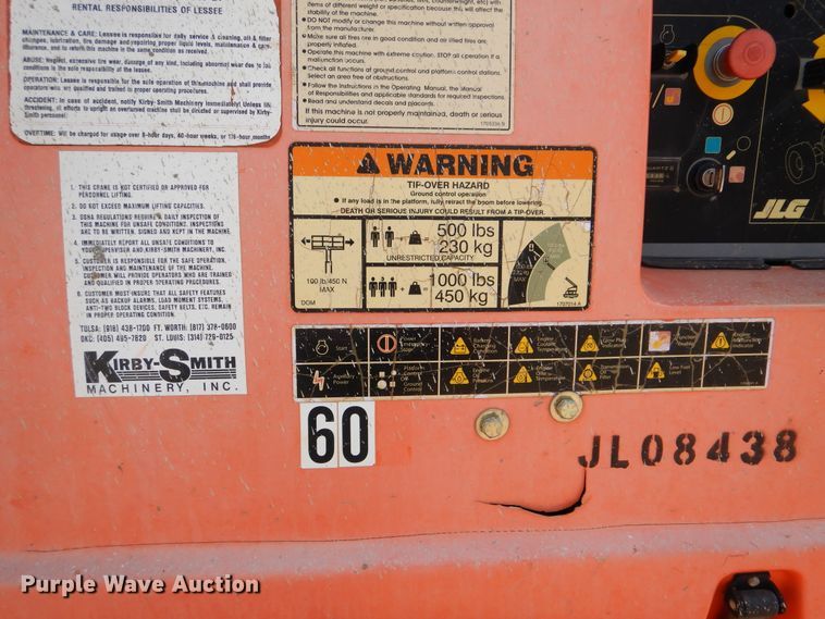 image for item DI0298 2008 JLG 600S  boom lift