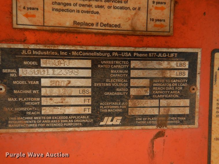 image for item DI0299 2007 JLG 450AJ  boom lift