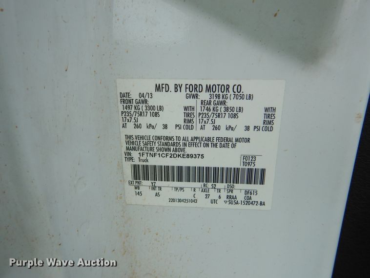 image for item DI0307 2013 Ford F150  pickup truck