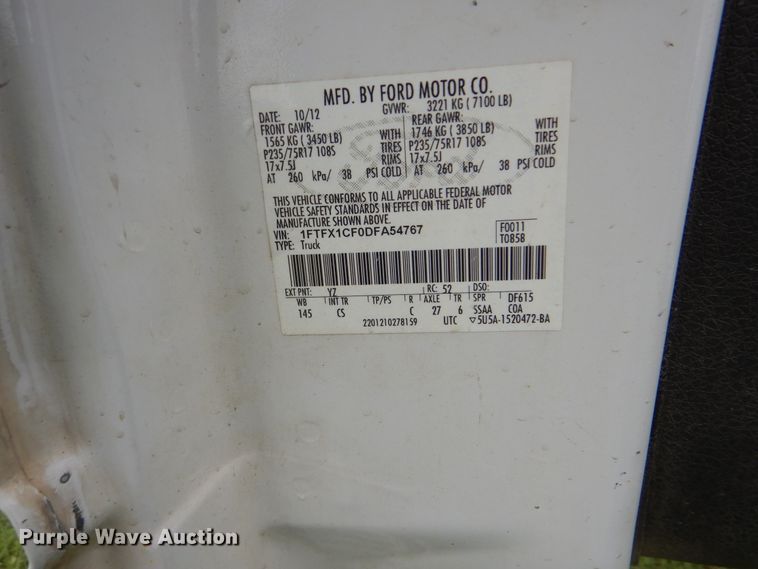 image for item DI0313 2013 Ford F150  SuperCab pickup truck